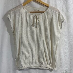 prAna Ocupus Popover Short Sleeve Top Women's Size XSmall Cream Organic
